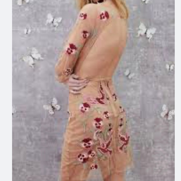 For Love and Lemons Dove Embroidery Mini Dress Nude - Picture 7 of 8